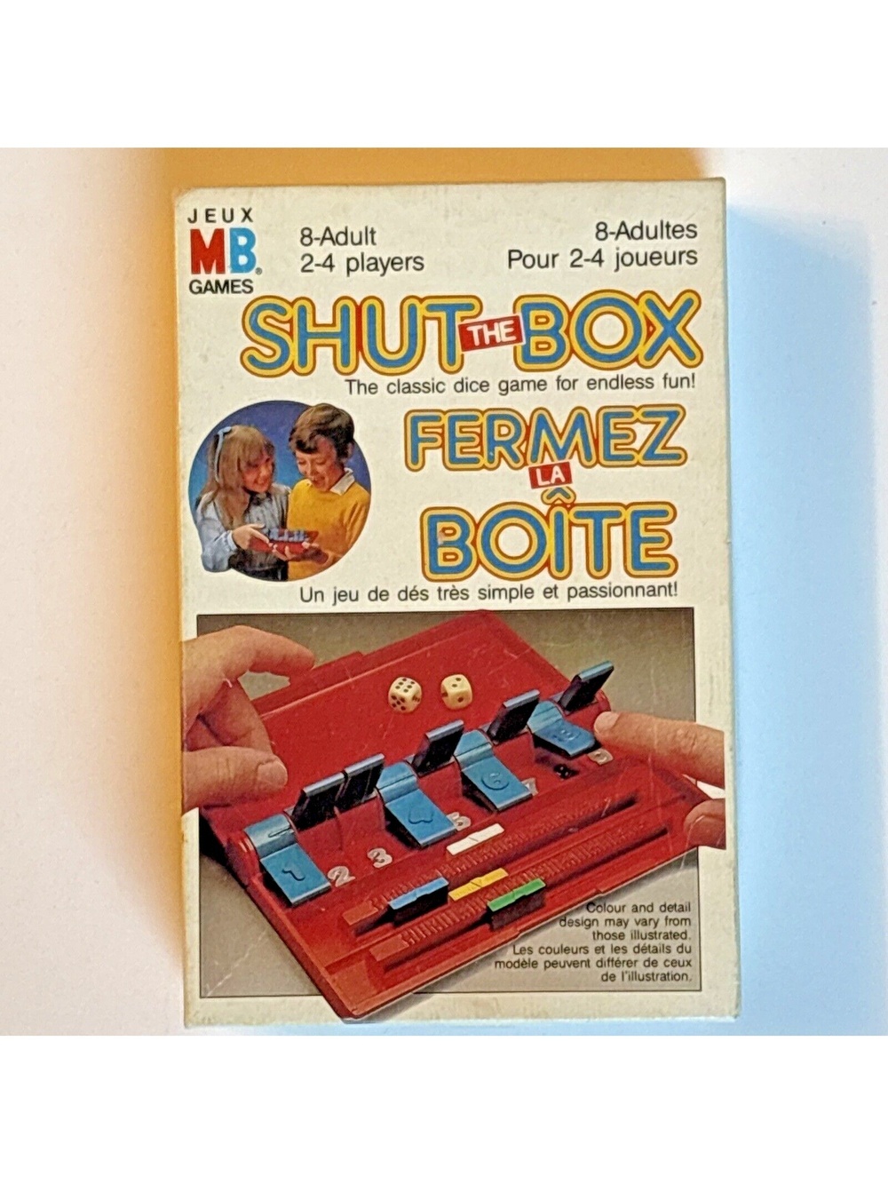 Shut the Box Vintage Milton Bradley Game Travel Edition 1984 MB Missing One Die